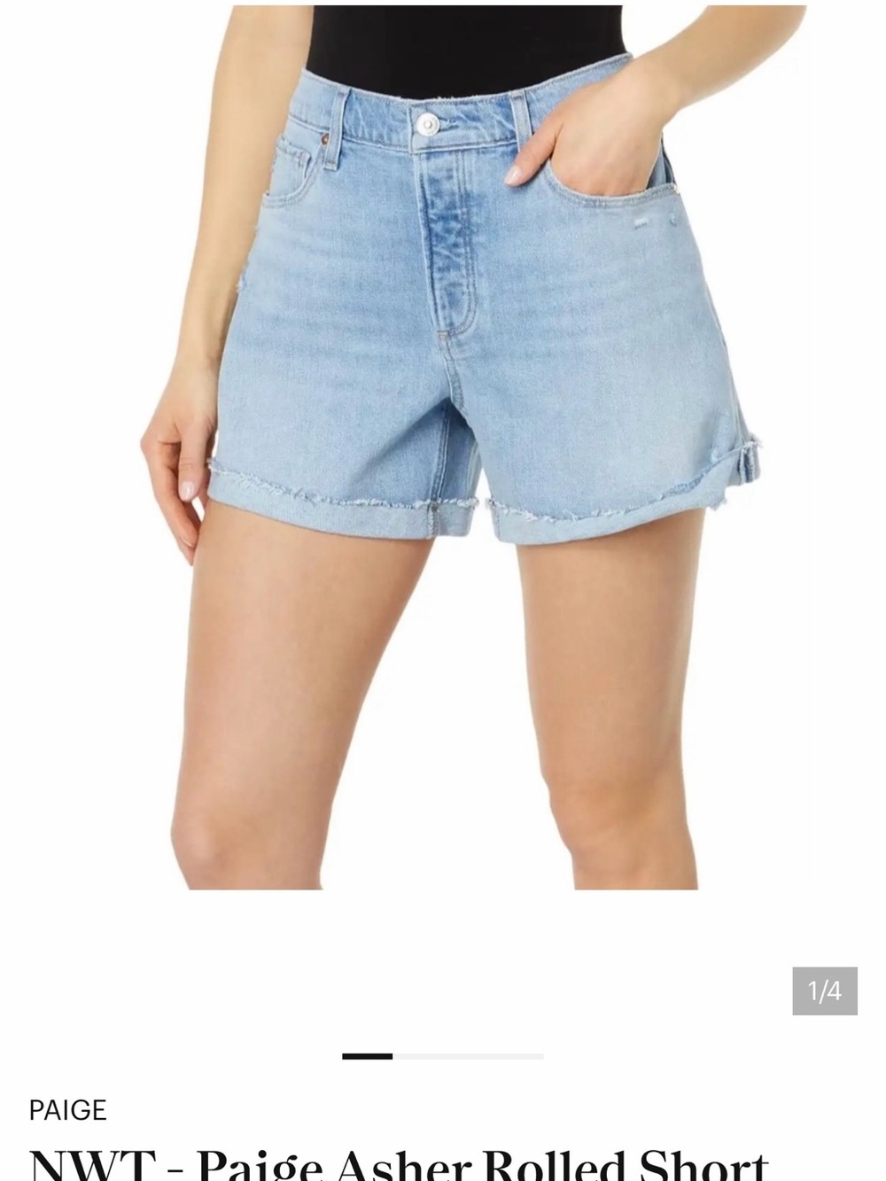 Paige Aster Rolled Shorts, size 27 NWT